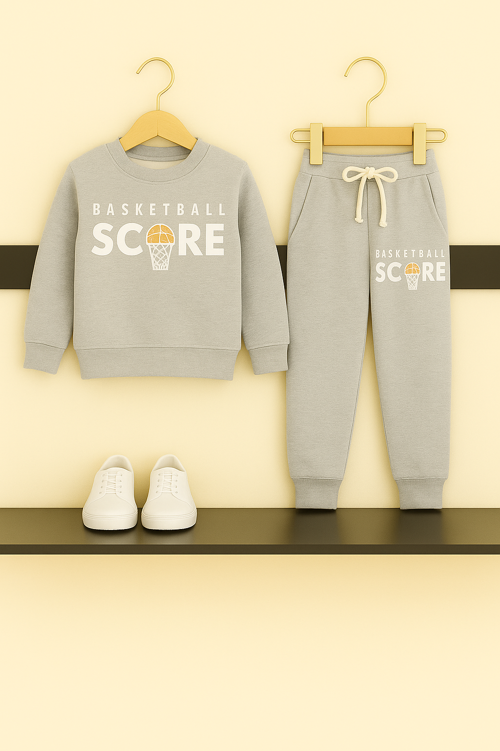 Boys’ Grey Basketball Tracksuit – “Score”423