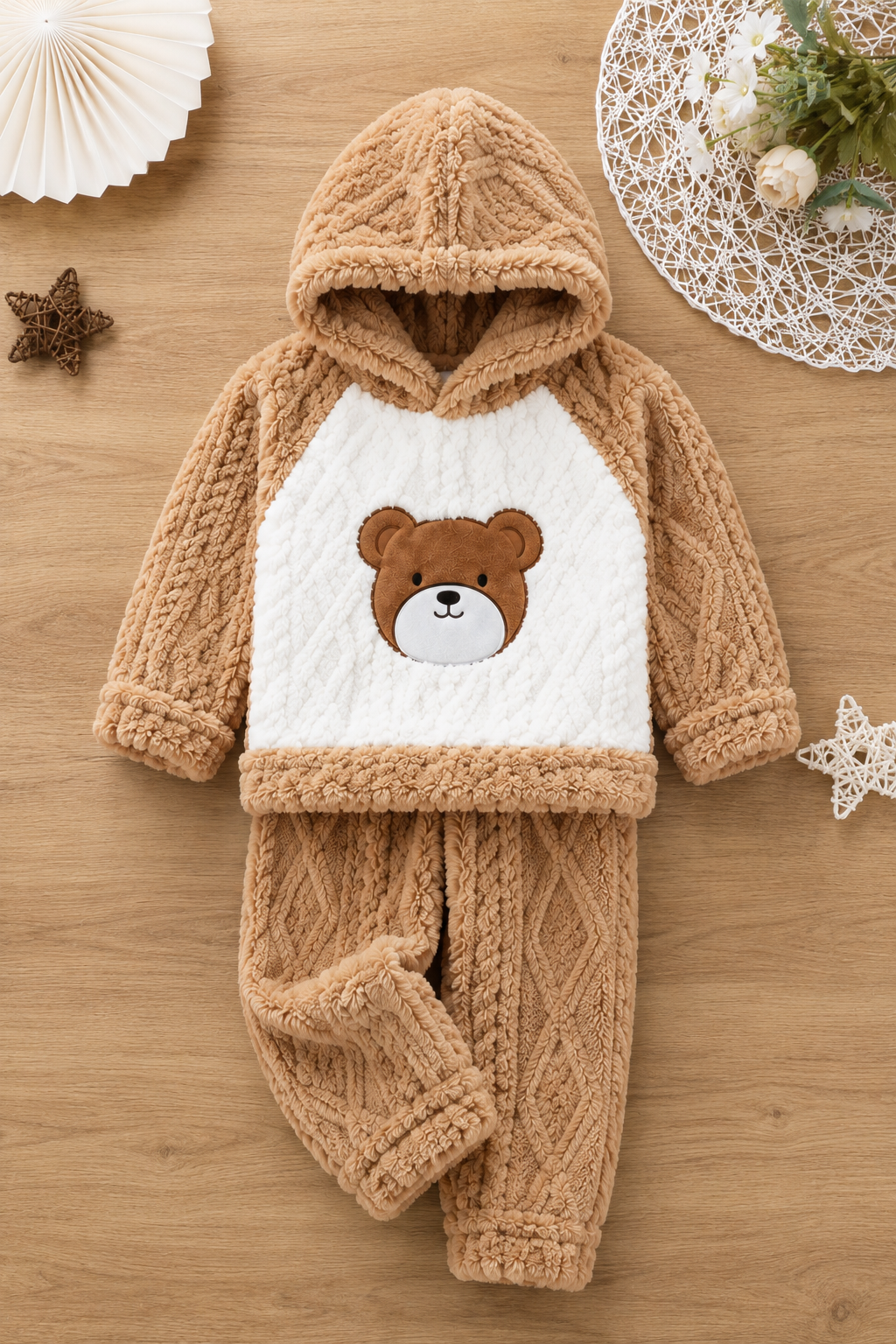 Brown Bear Coral Fleece Winter Night Suit 132