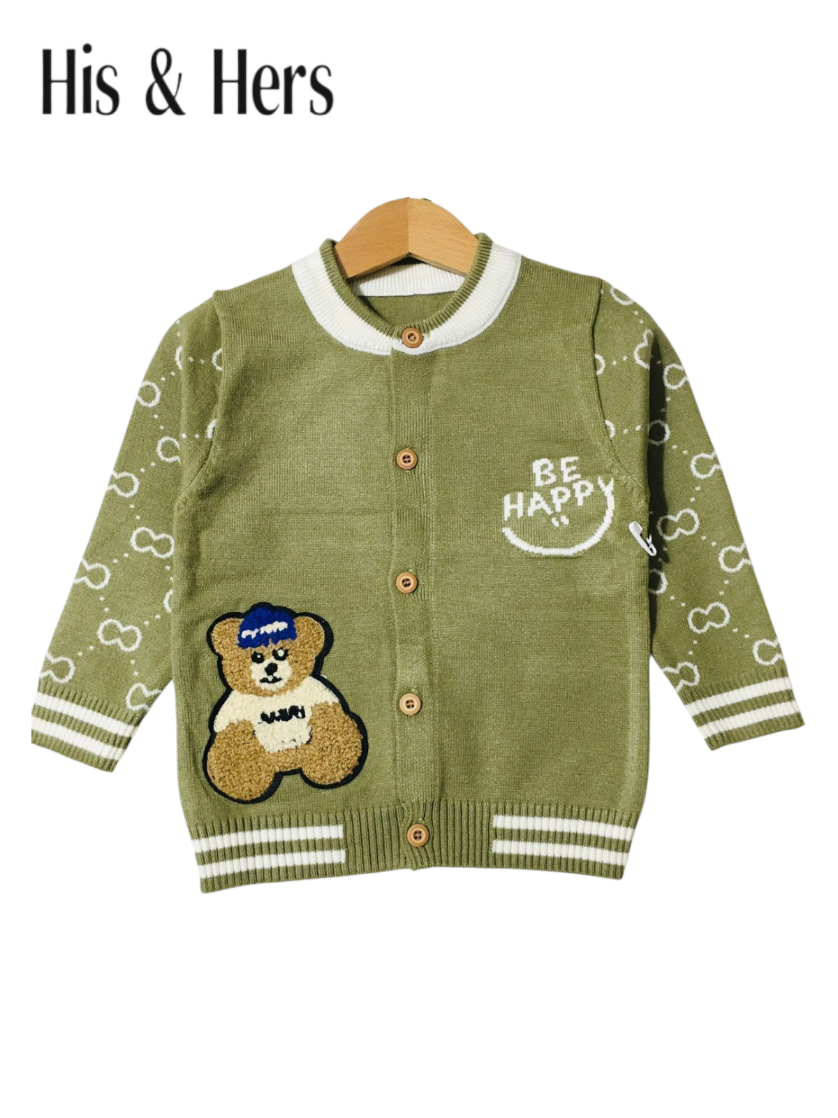 HAPPY Knitted Green Sweater Cardigans Boys