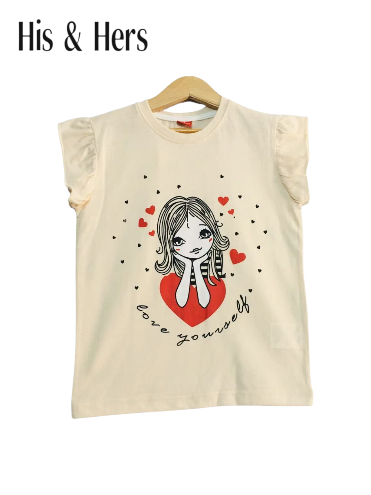 Love Yourself Cream T-Shirt Girls 219