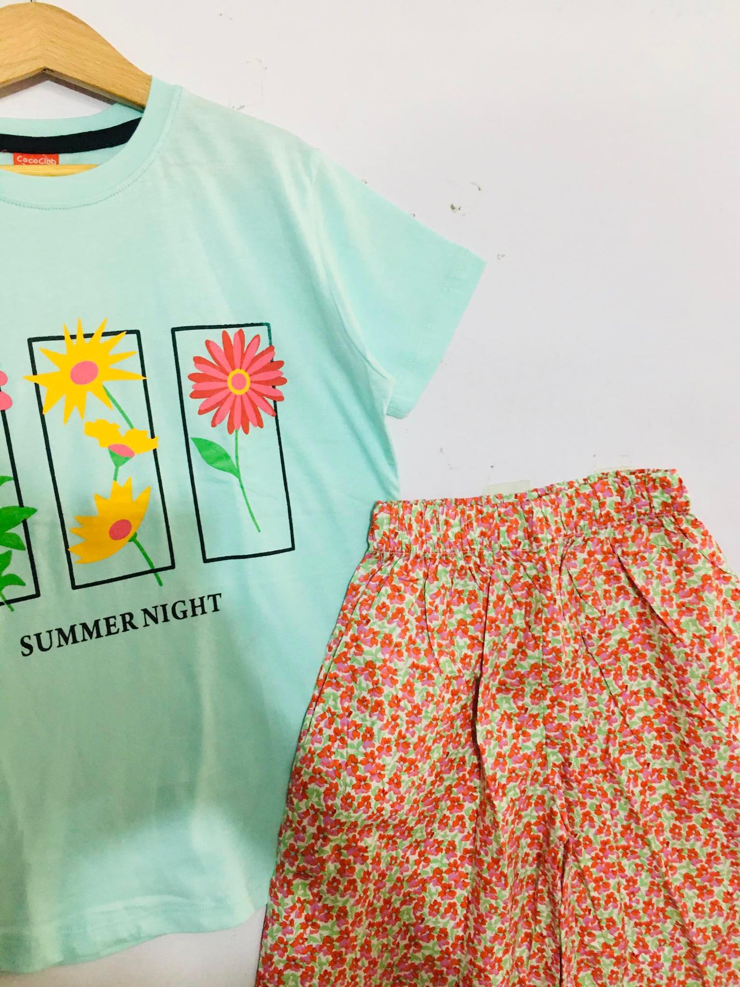 Summer Night Light Blue T-Shirt & Cotton Flapper 431`