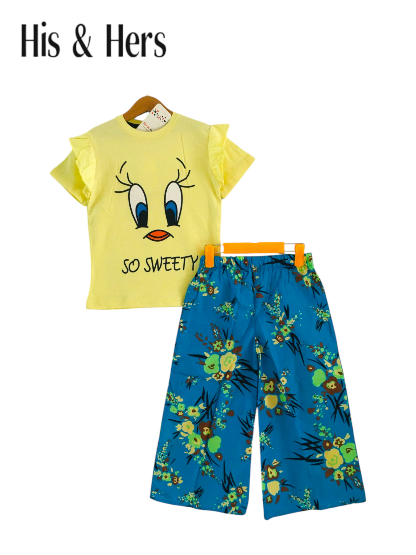 So Sweety Yellow T-Shirt & Cotton Flapper Girls 202