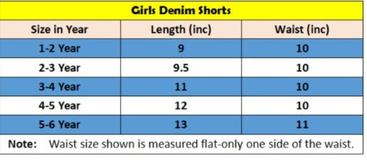 Pink Flowers Embroidery Dark Blue Denim Shorts Girls 118