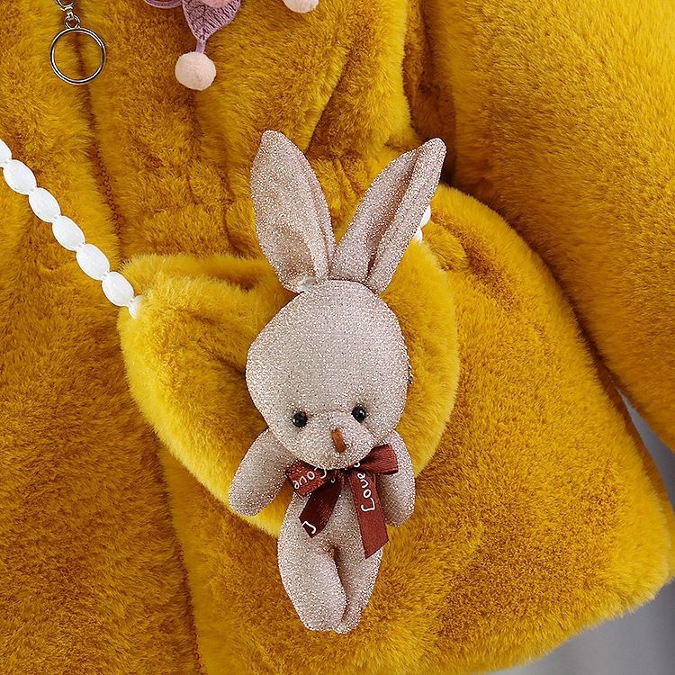Bunny Charm Plush Jacket 🐰-Mustard 912