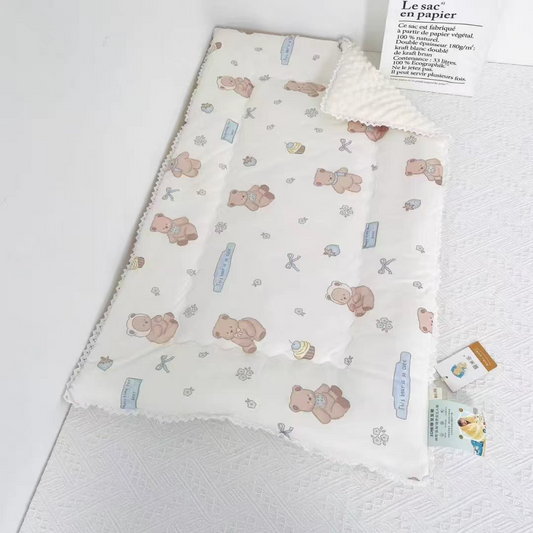 Brown Teddy Baby Sleeping Mat + Baby Pillow