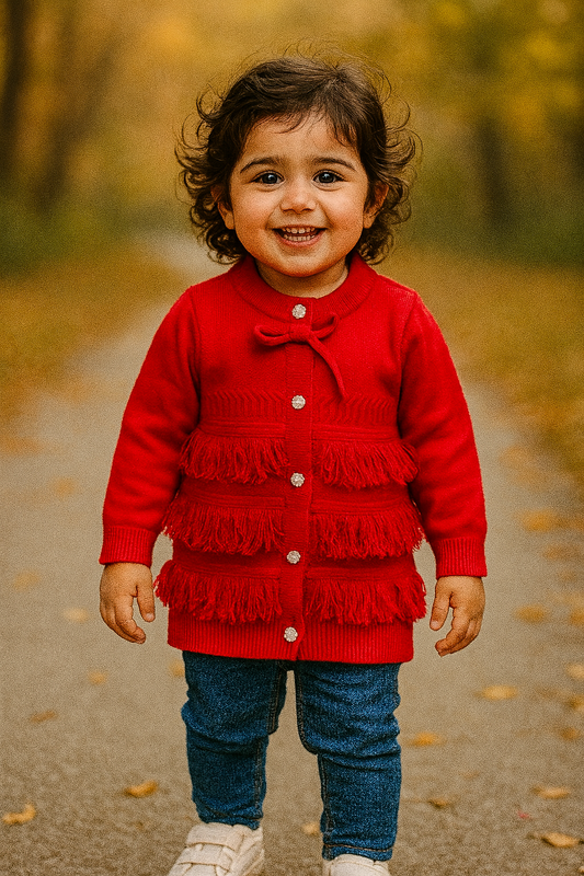 His&Hers Woolen Knitted Red Sweater Cardigans
