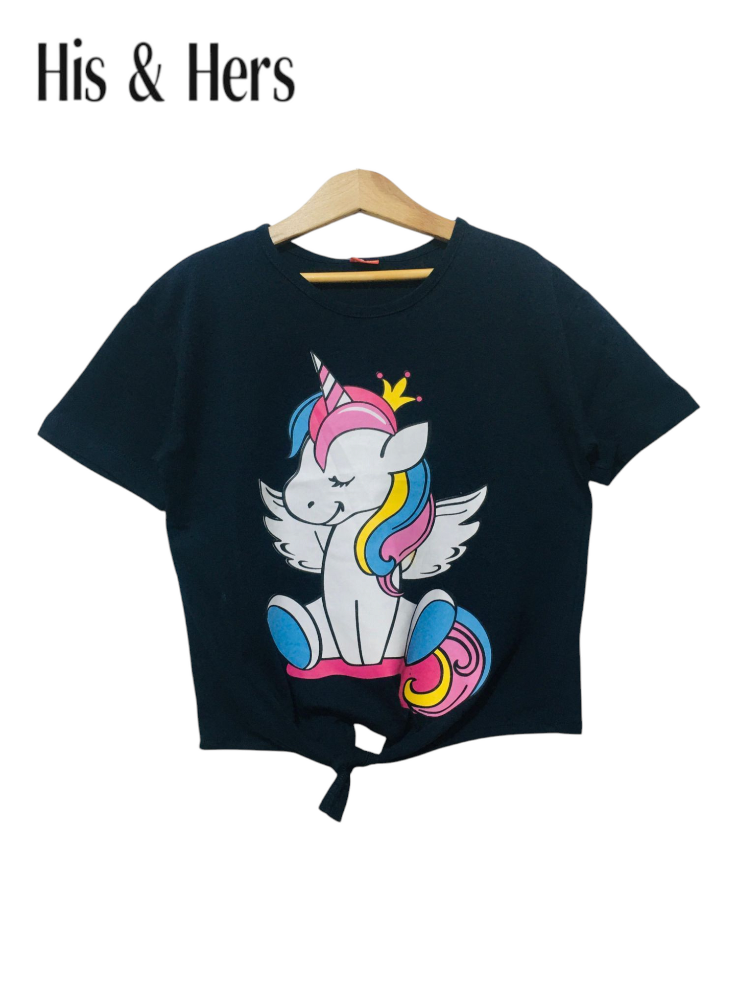 Unicorn Navy T-Shirt Girls 238