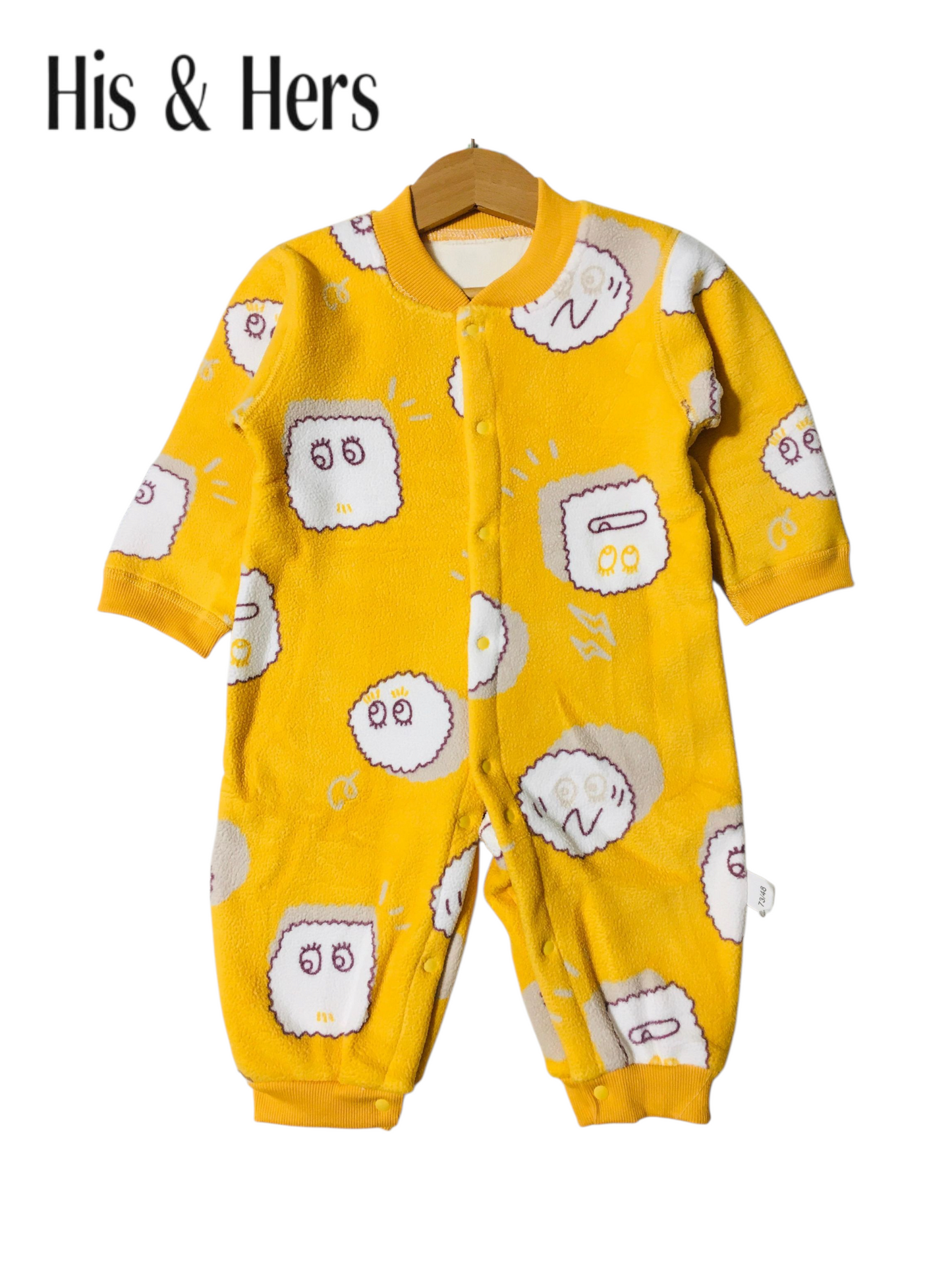 Cute Cloud Polar Fleece Yellow Jumpsuit Bodysuit