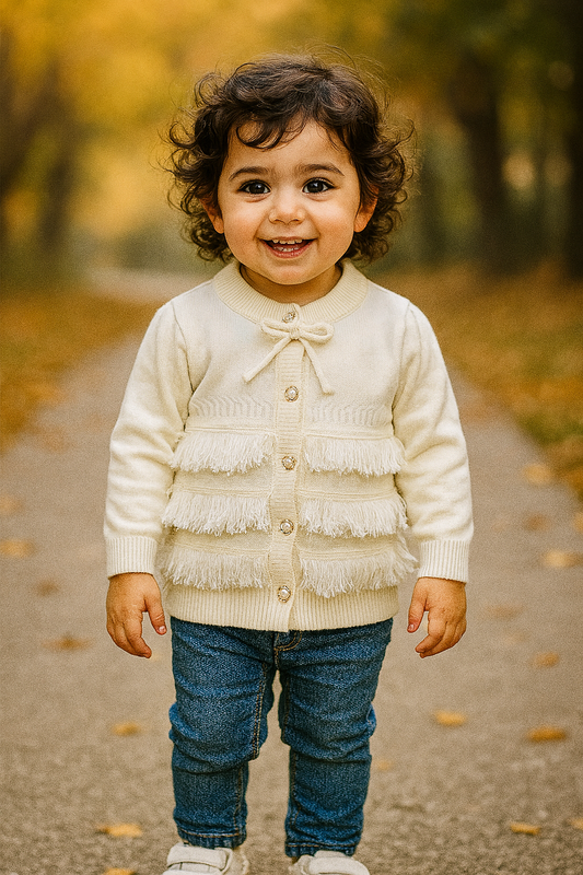 His&Hers Woolen Knitted White Sweater Cardigans