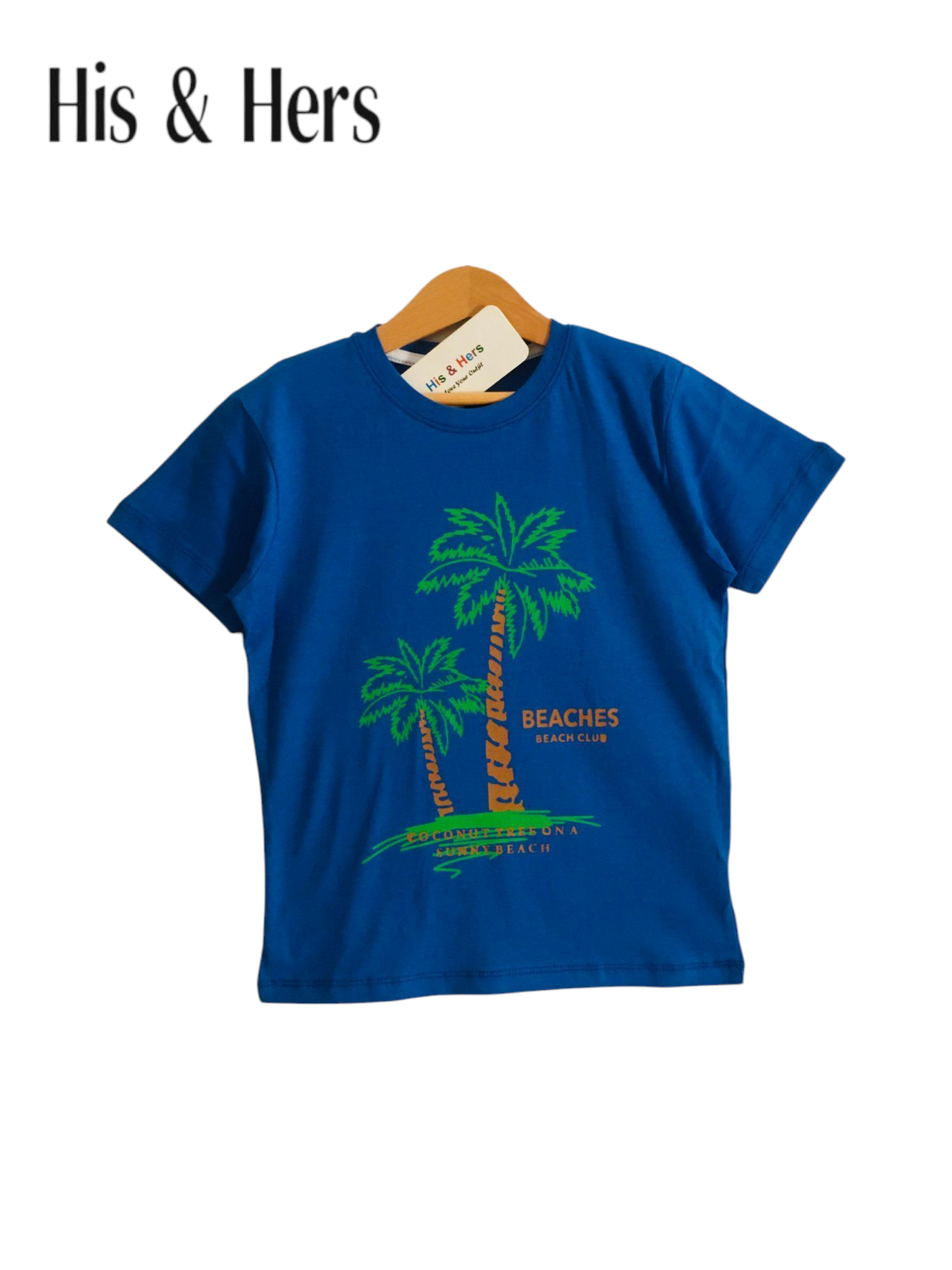 Palm Tree Print Blue T-Shirt Boys 121