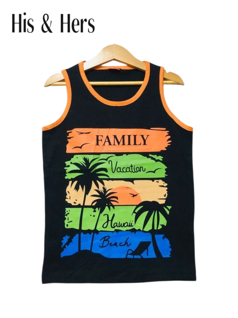 Family Vocation Sleeveless Black T-Shirt Boys 109
