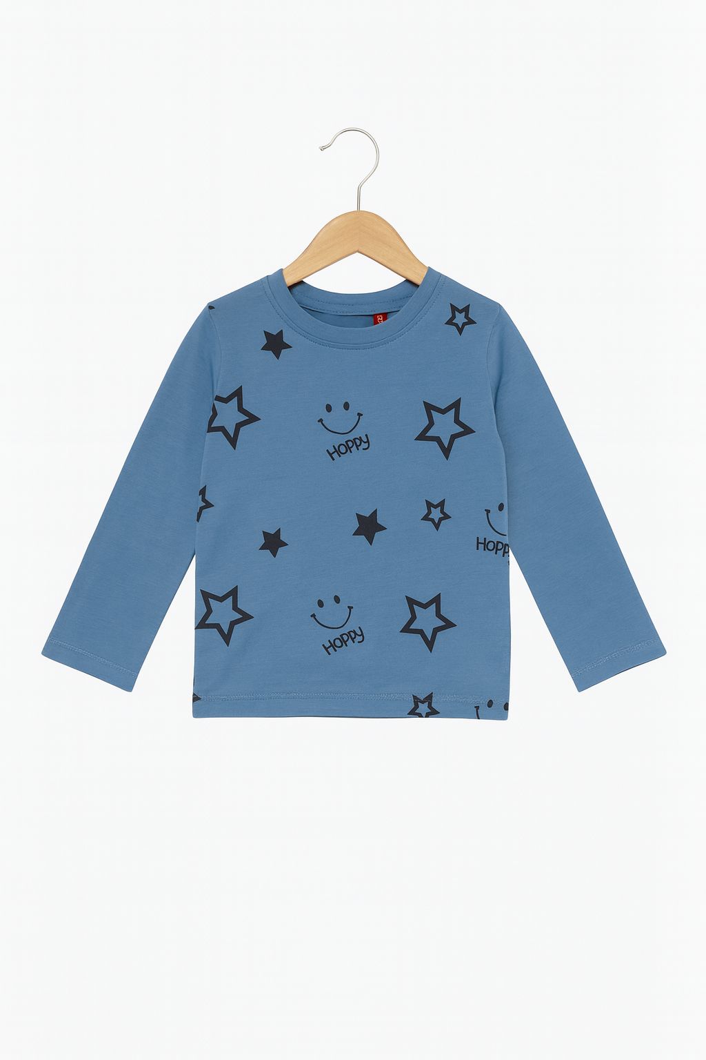 Happy Emoji Blue Full Sleeves Shirt Boys