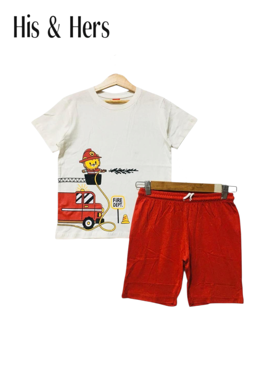 Fireman Print White Nicker Suit Boys 451