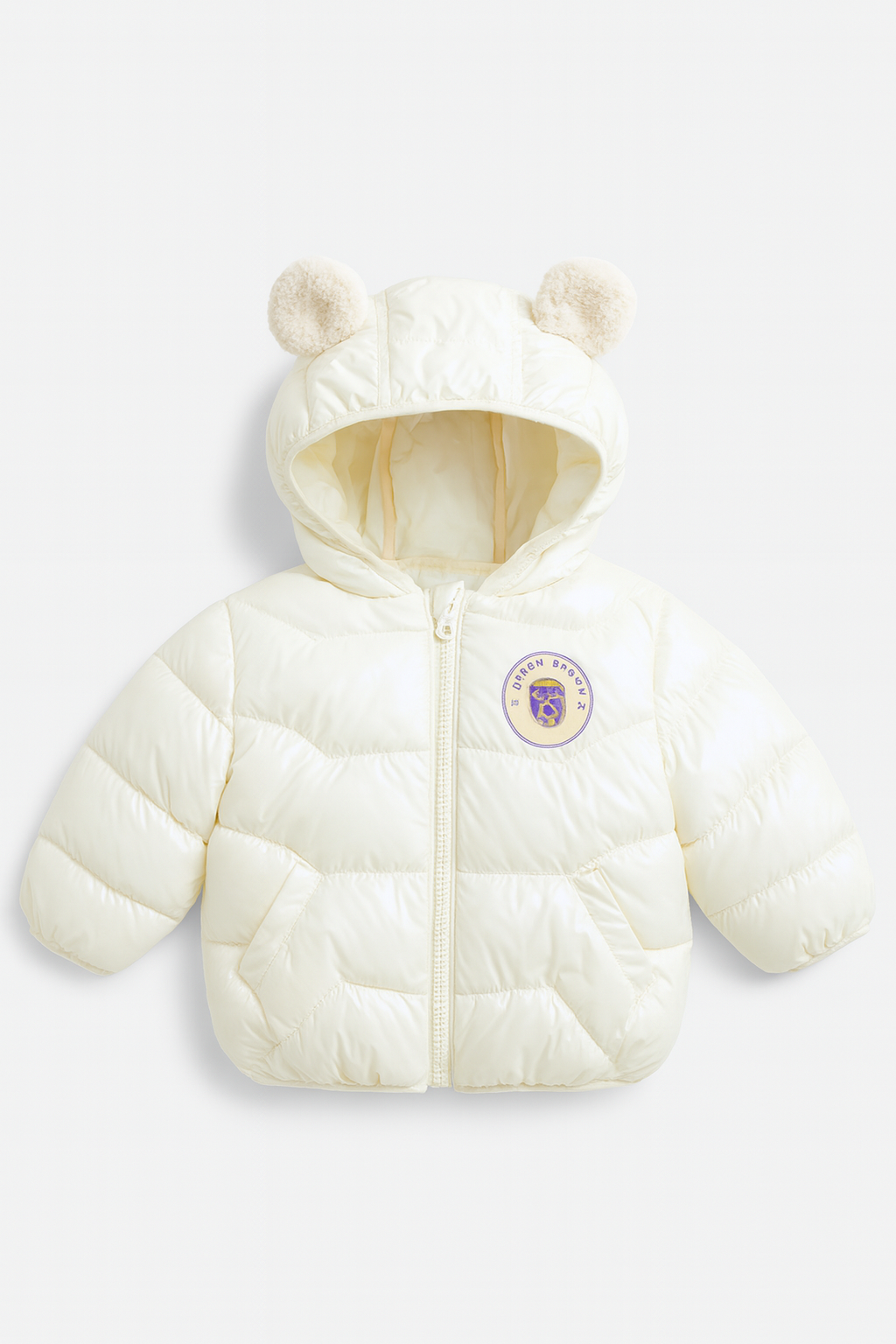 Teddy Ear Kids Puffer Jacket – Shiny White