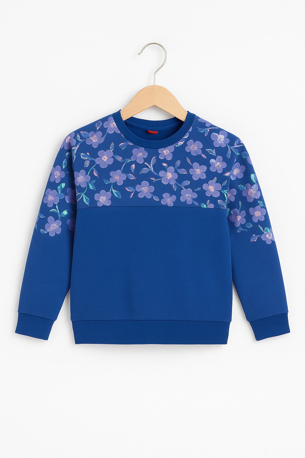 Girls' Blue Embellished Sweatshirt 453