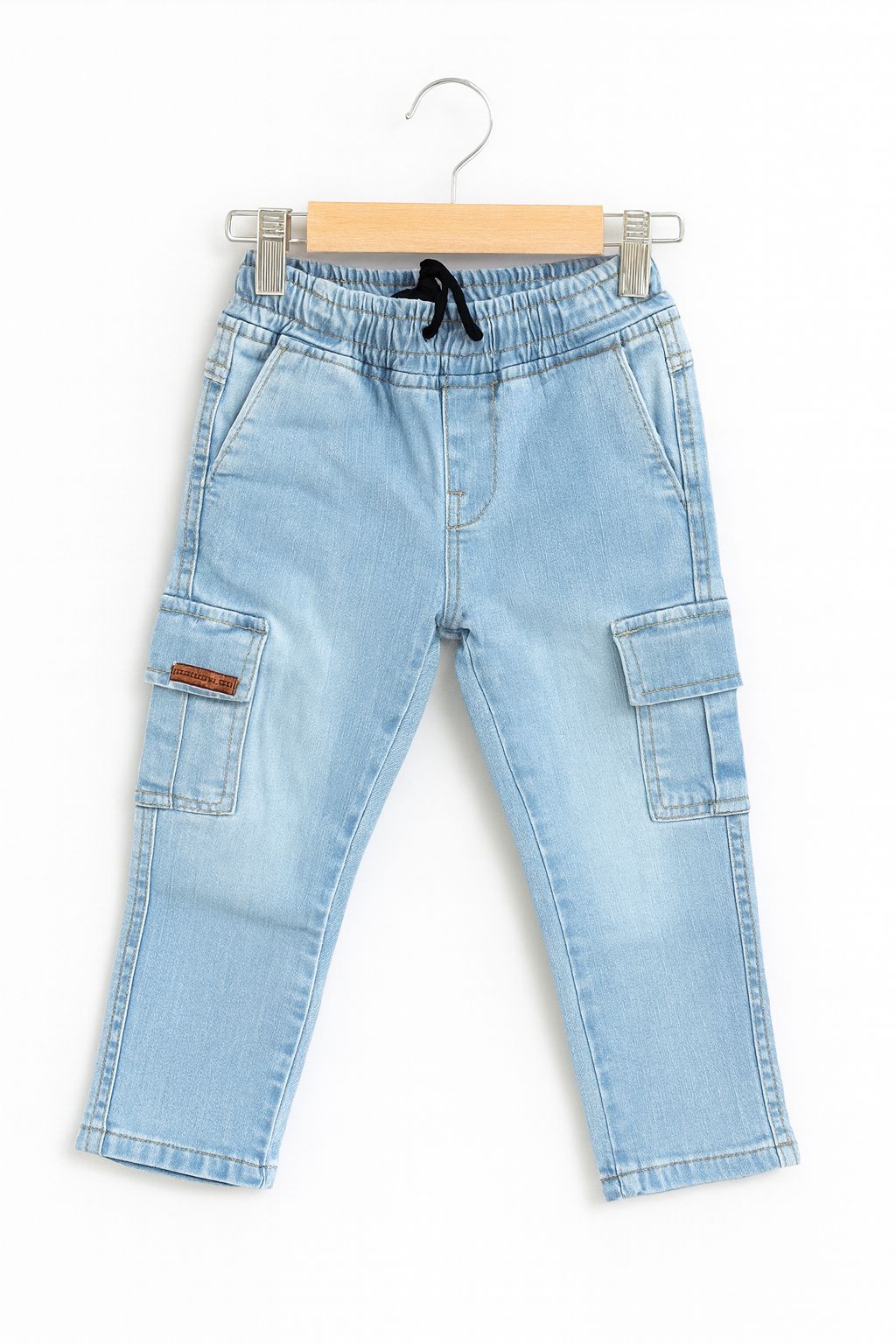 Side Pocket Cargo Jeans -Light Blue 219