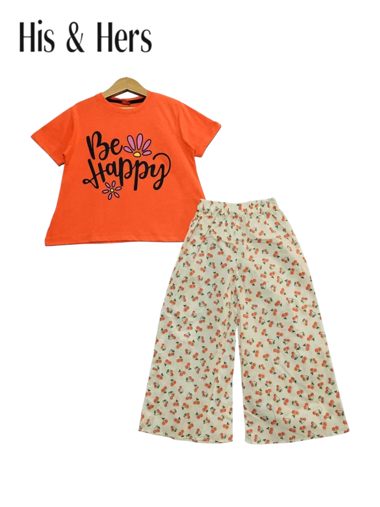 Be Happy Carrot Orange T-Shirt & Flapper 204