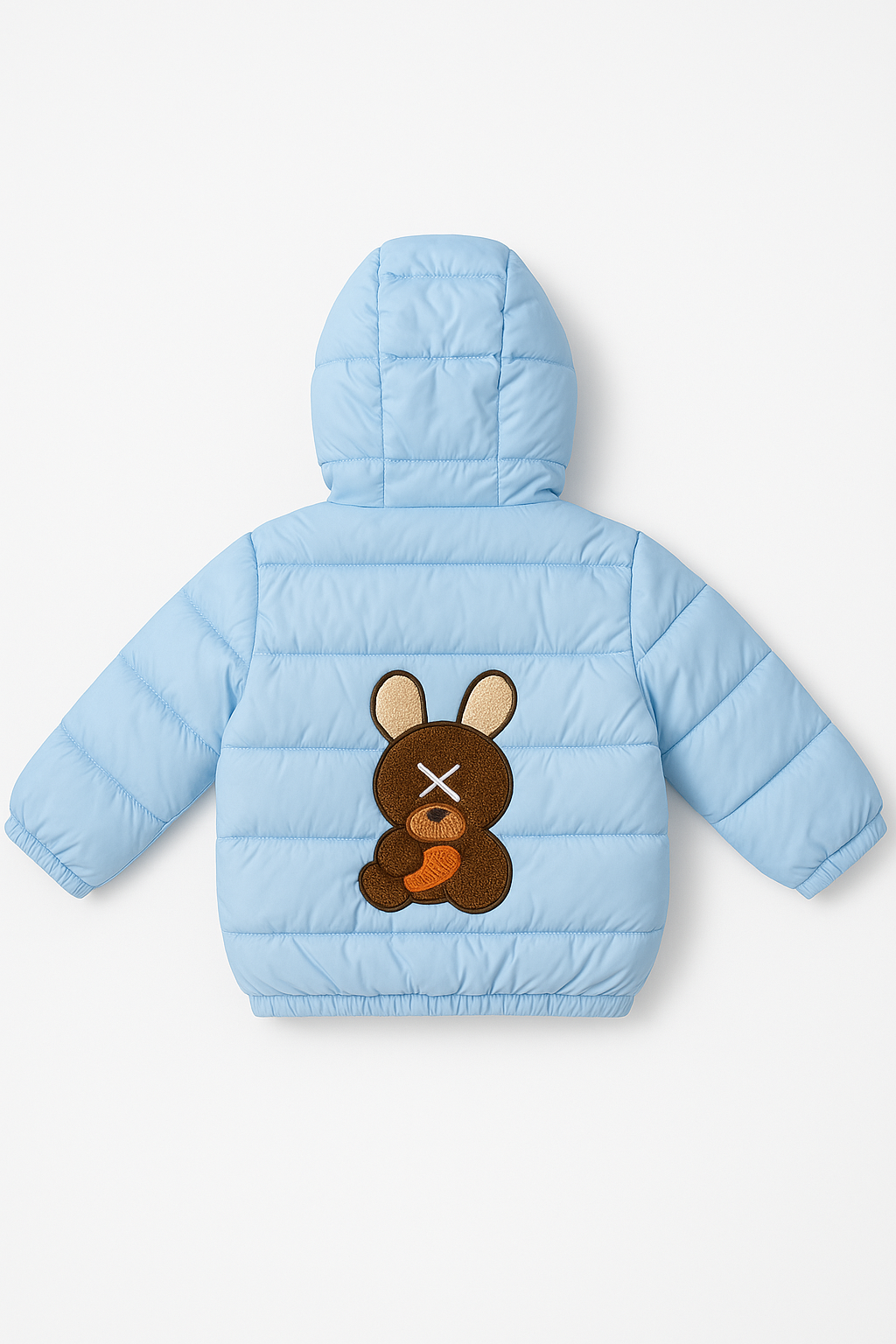 Imported Puffer Jacket Teddy Ears -Light Blue