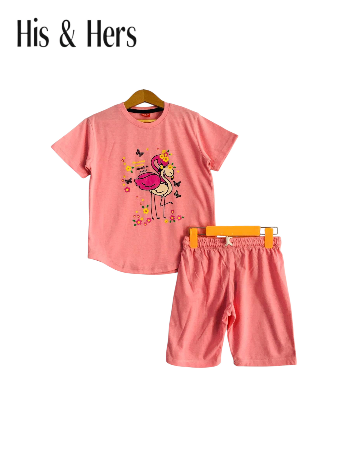 Flamingo Pink Nicker Suit Girls 432