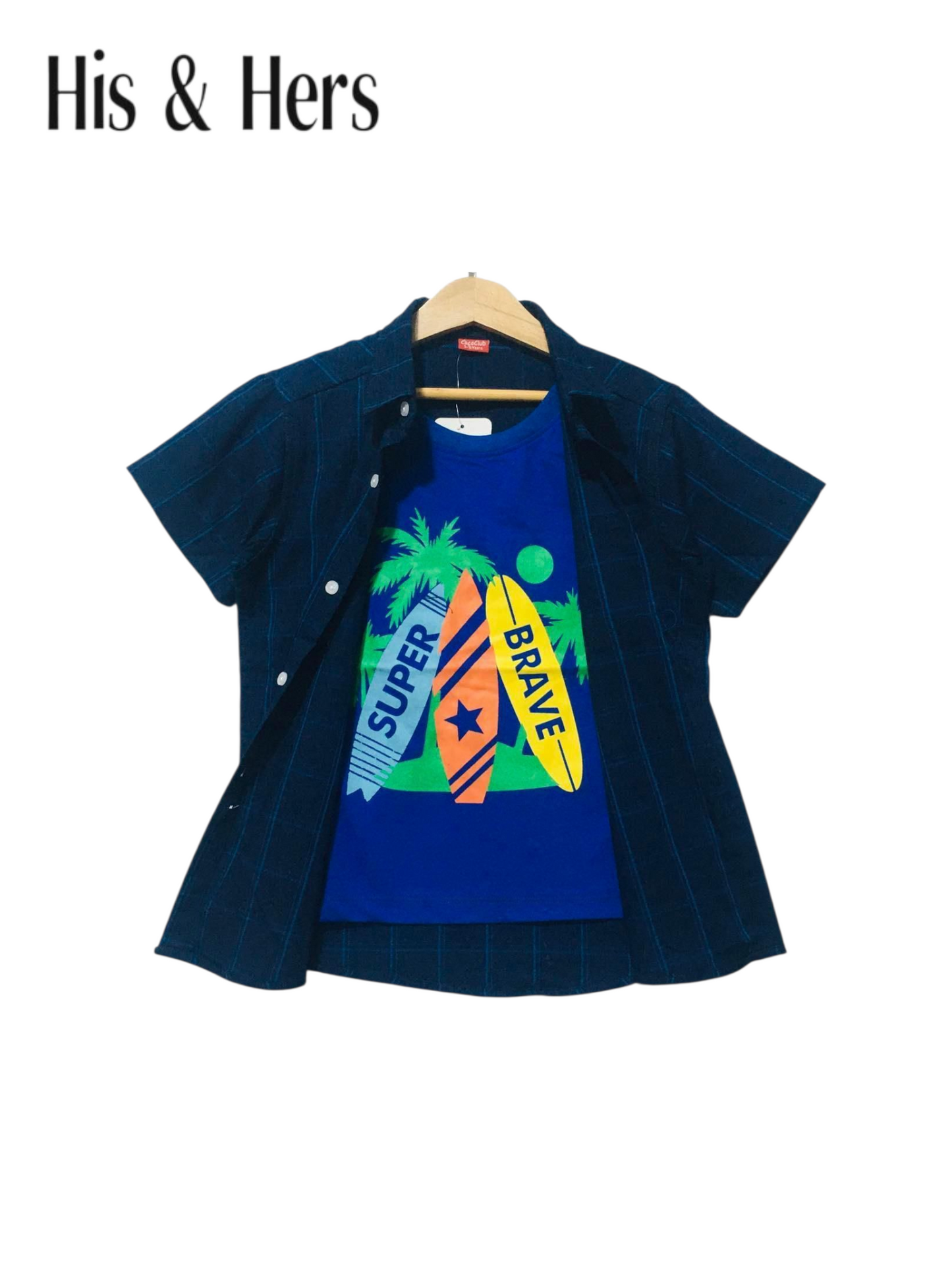 Plain Navy Double Casual Shirt Boys