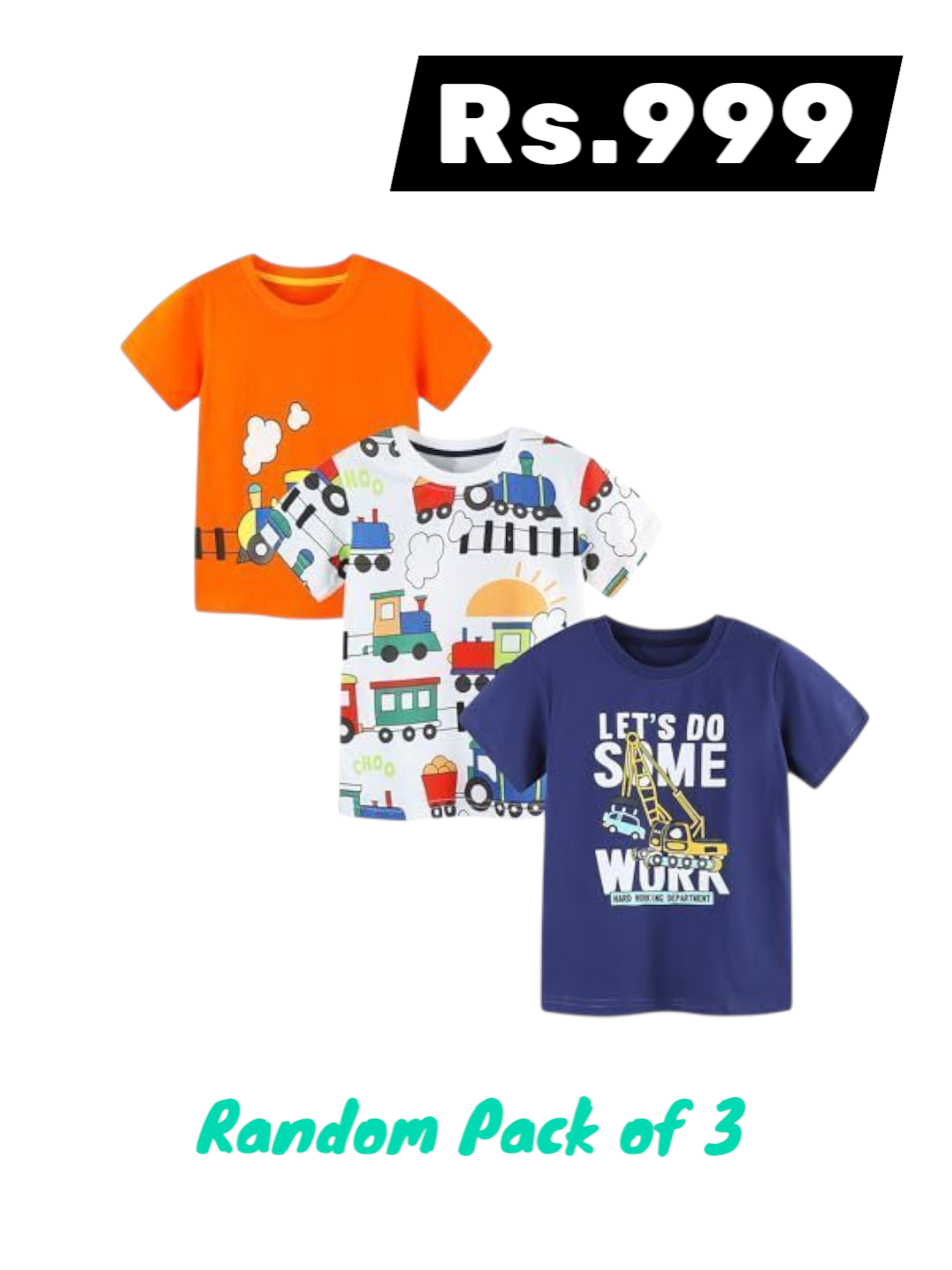 Random Pack of 3 T-Shirts – Rs.999 Only