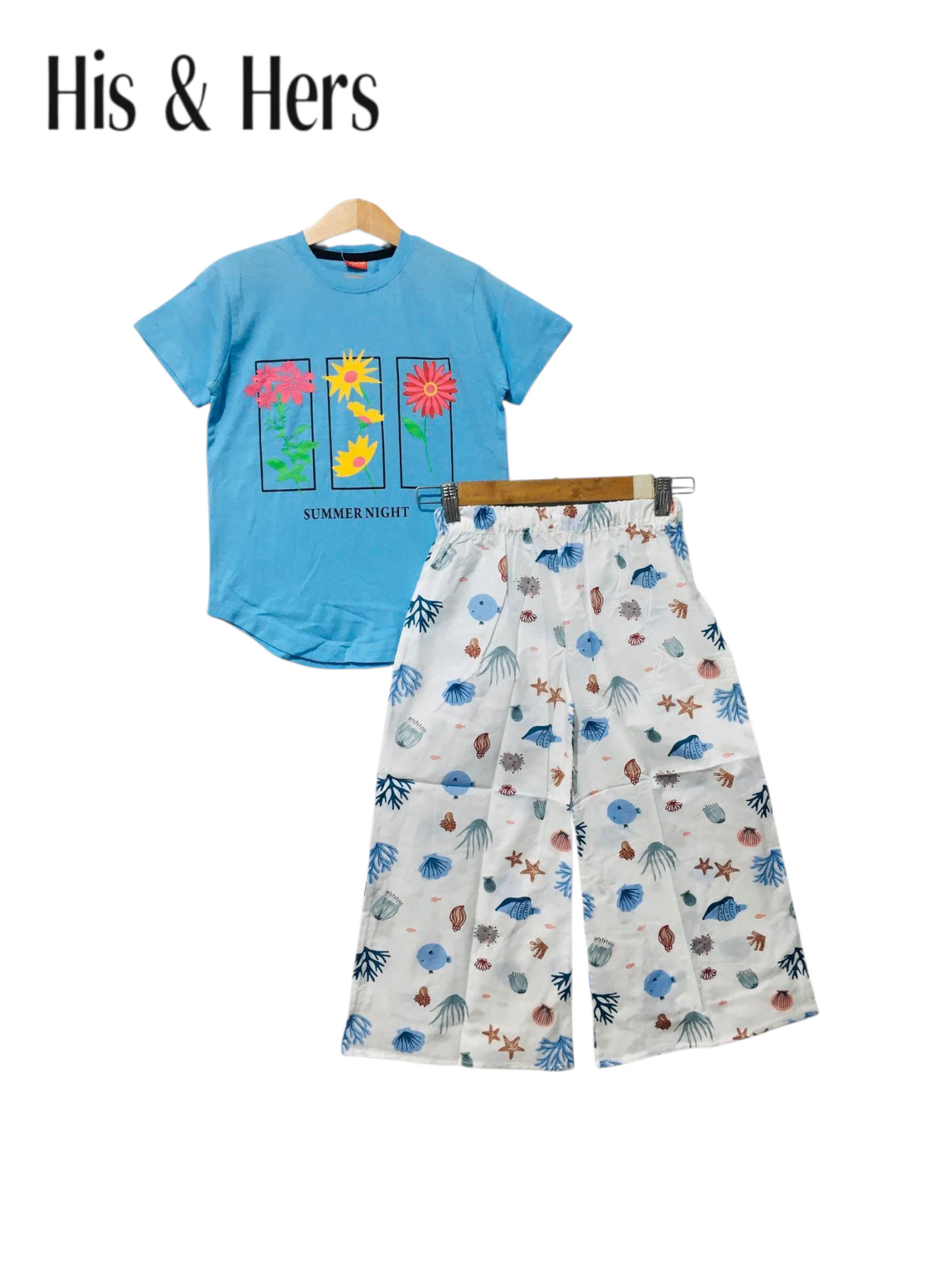 Summer Night Blue T-Shirt & Cotton Flapper 204