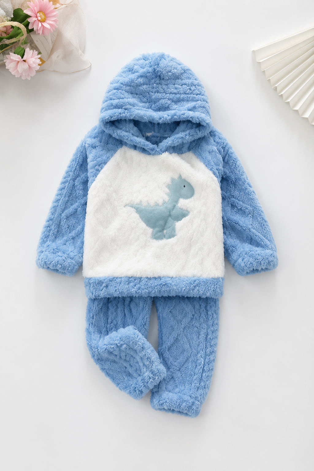 Blue Dinosaur Coral Fleece Winter Night Suit 131