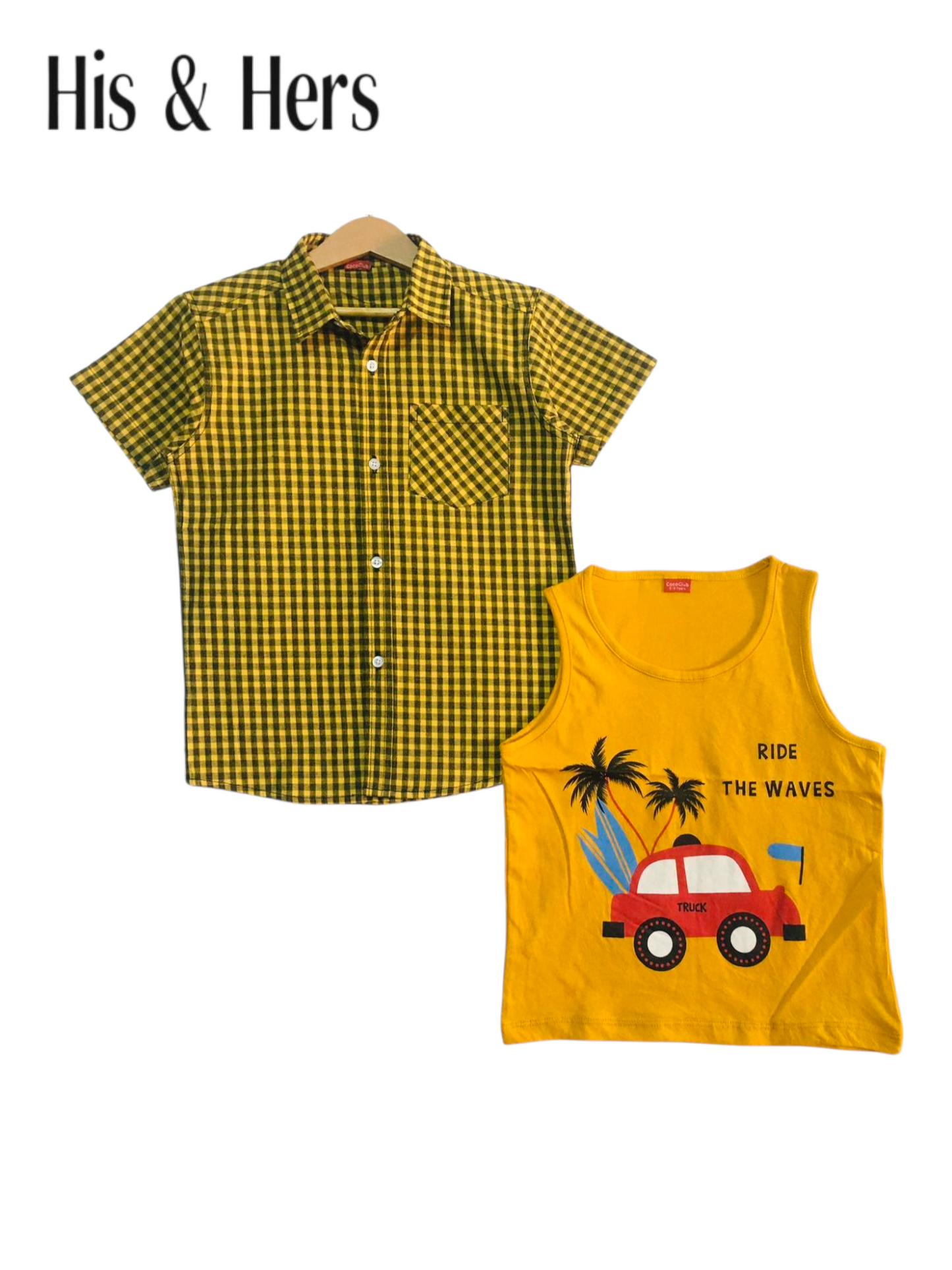 Black Checked Yellow Double Casual Shirt Boys 211
