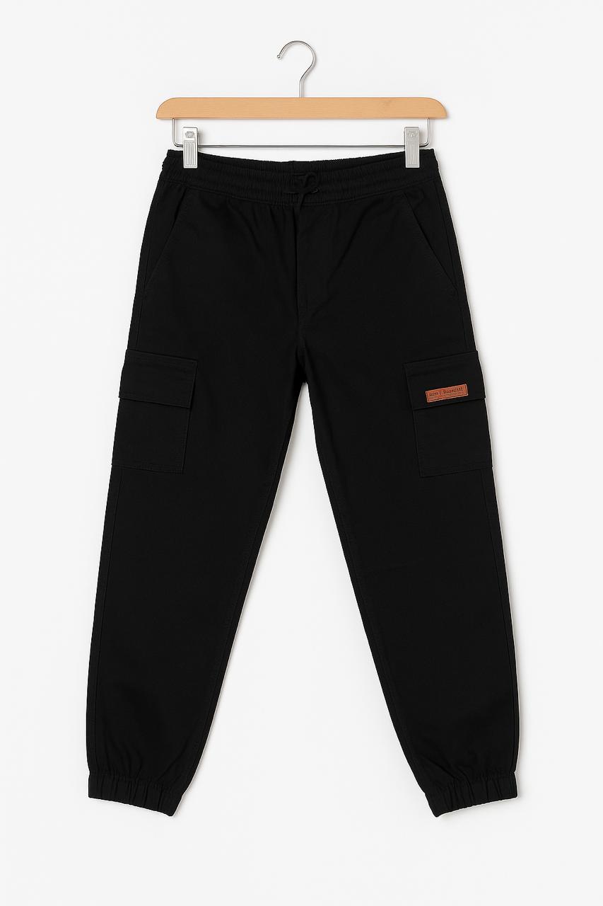 Boys' Black Cargo Jogger Pants
