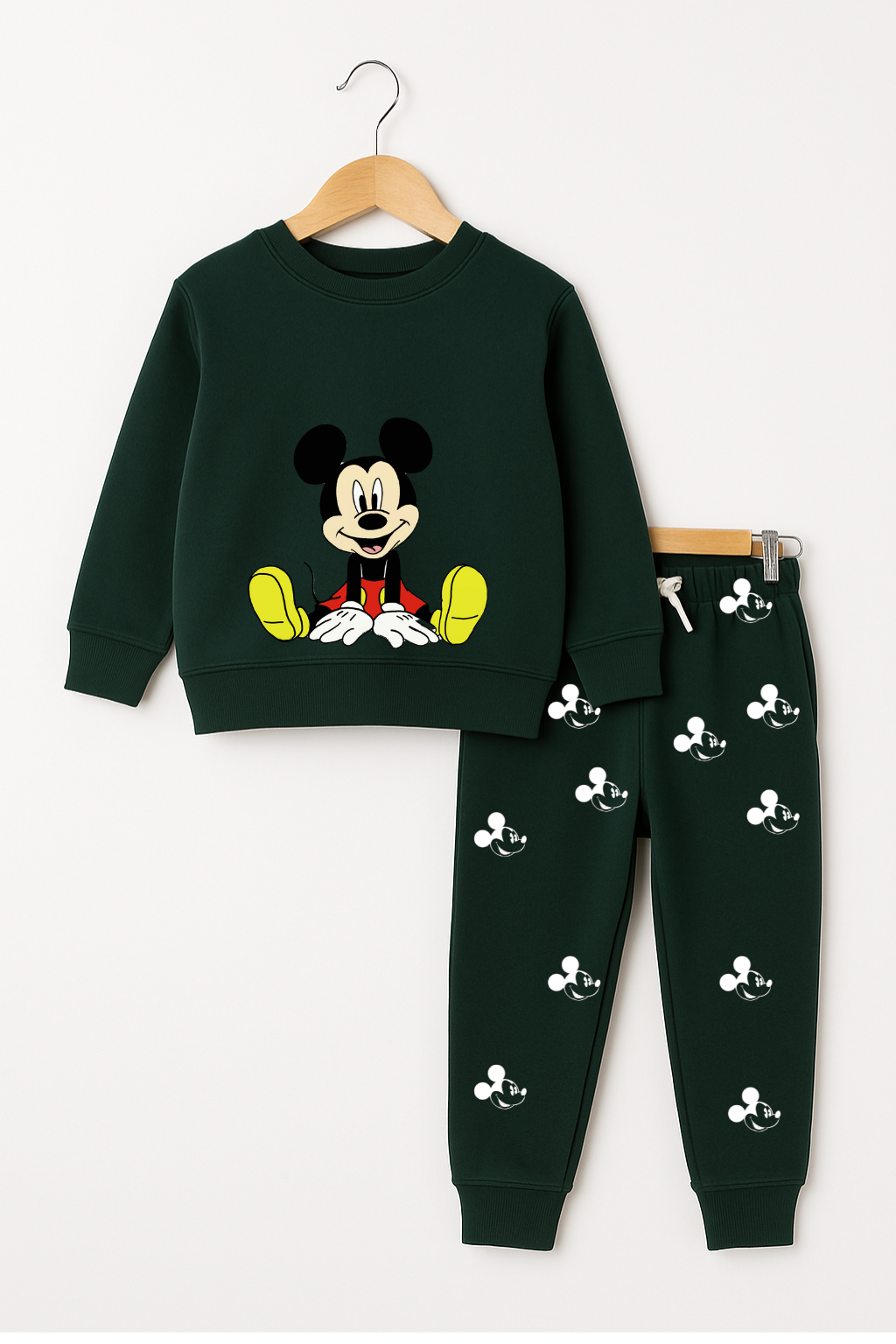 Mickey Mouse Printed Dark Green Tracksuit Boys 241