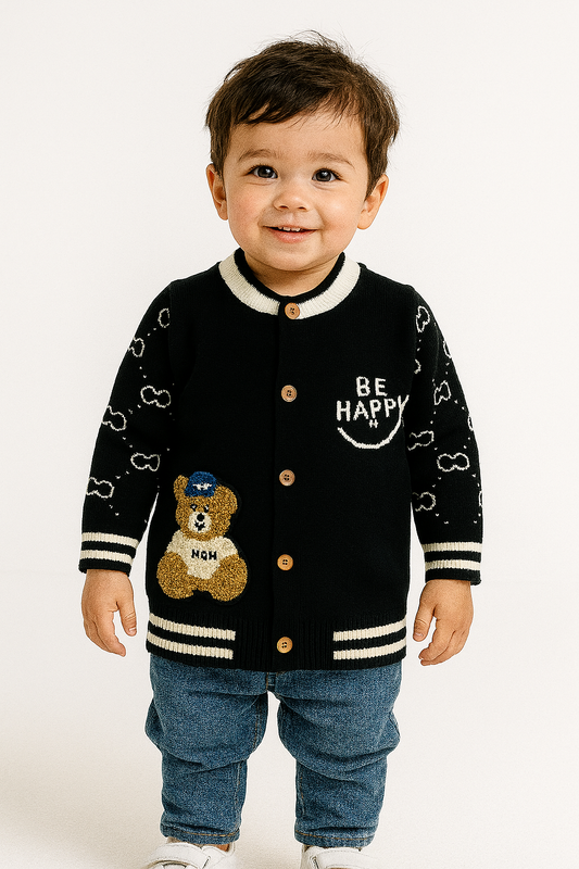 HAPPY Knitted Black Sweater Cardigans Boys