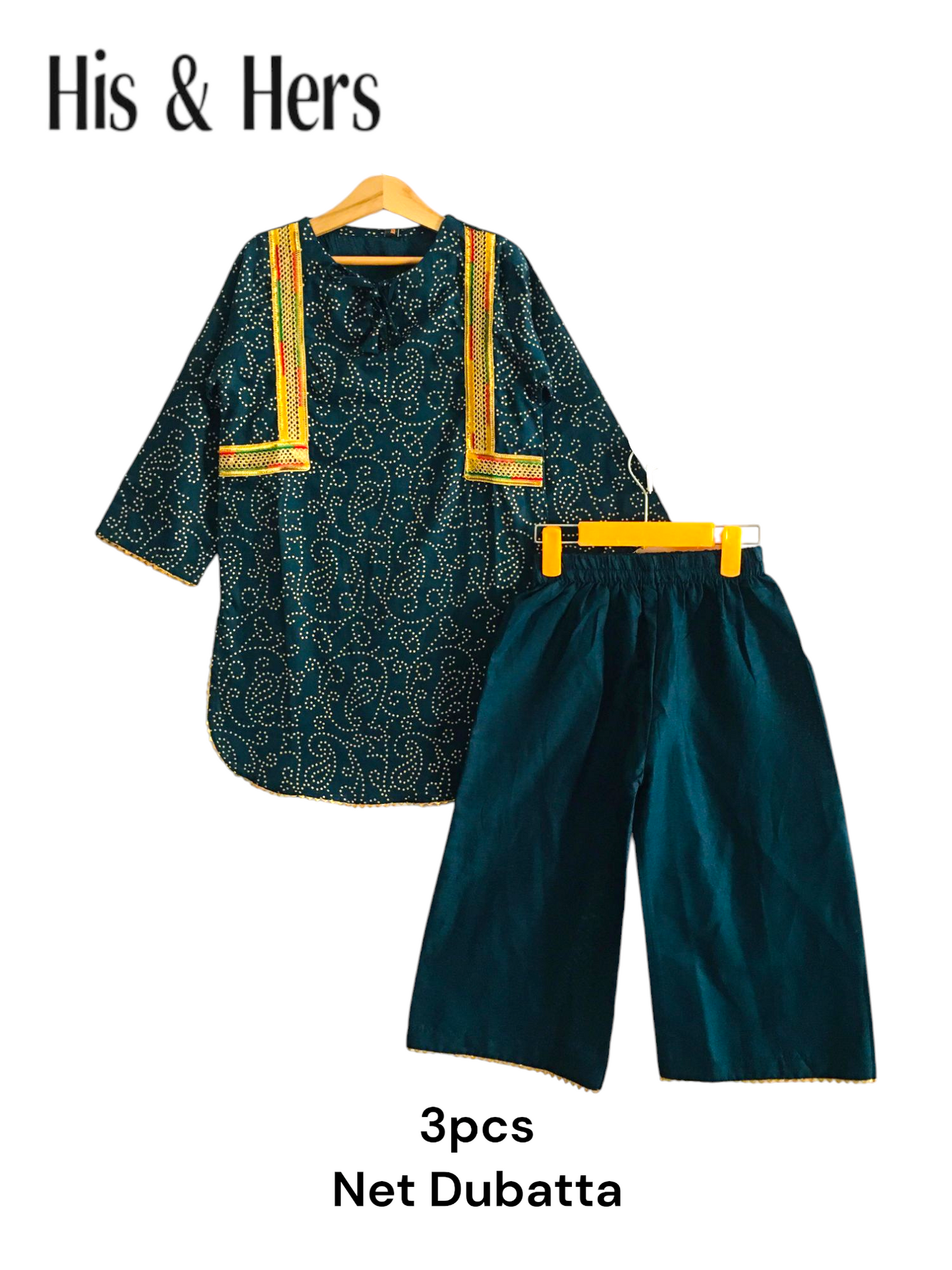 3 PCS Net Dubatta Navy Girls Suit 243