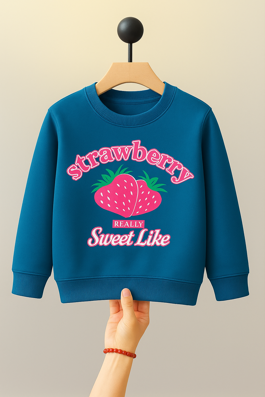 Kids Fleece Sweatshirt – blue Cherry Love