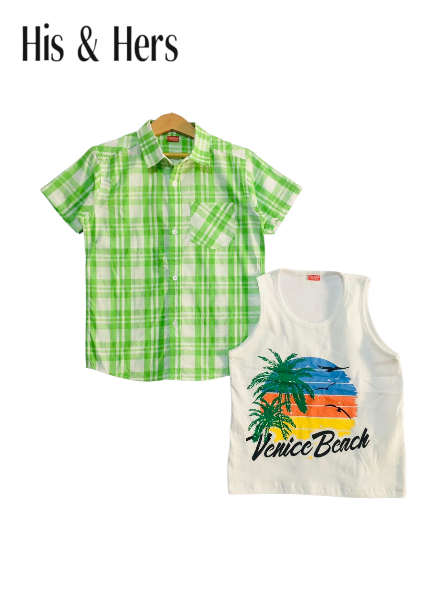 White Green Checked Double Casual Shirt Boys 211