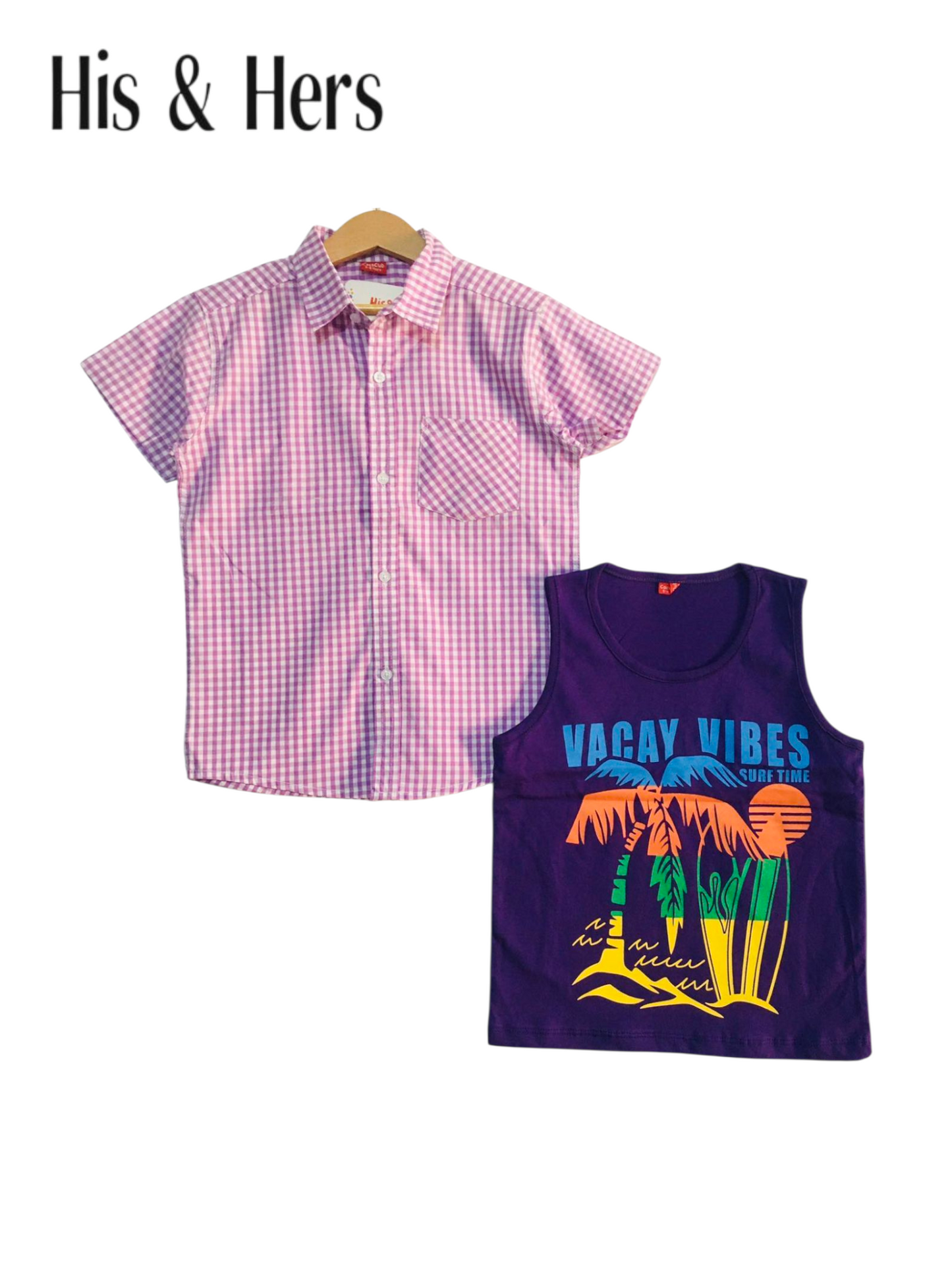 Checked Pink Double Casual Shirt Boys 211