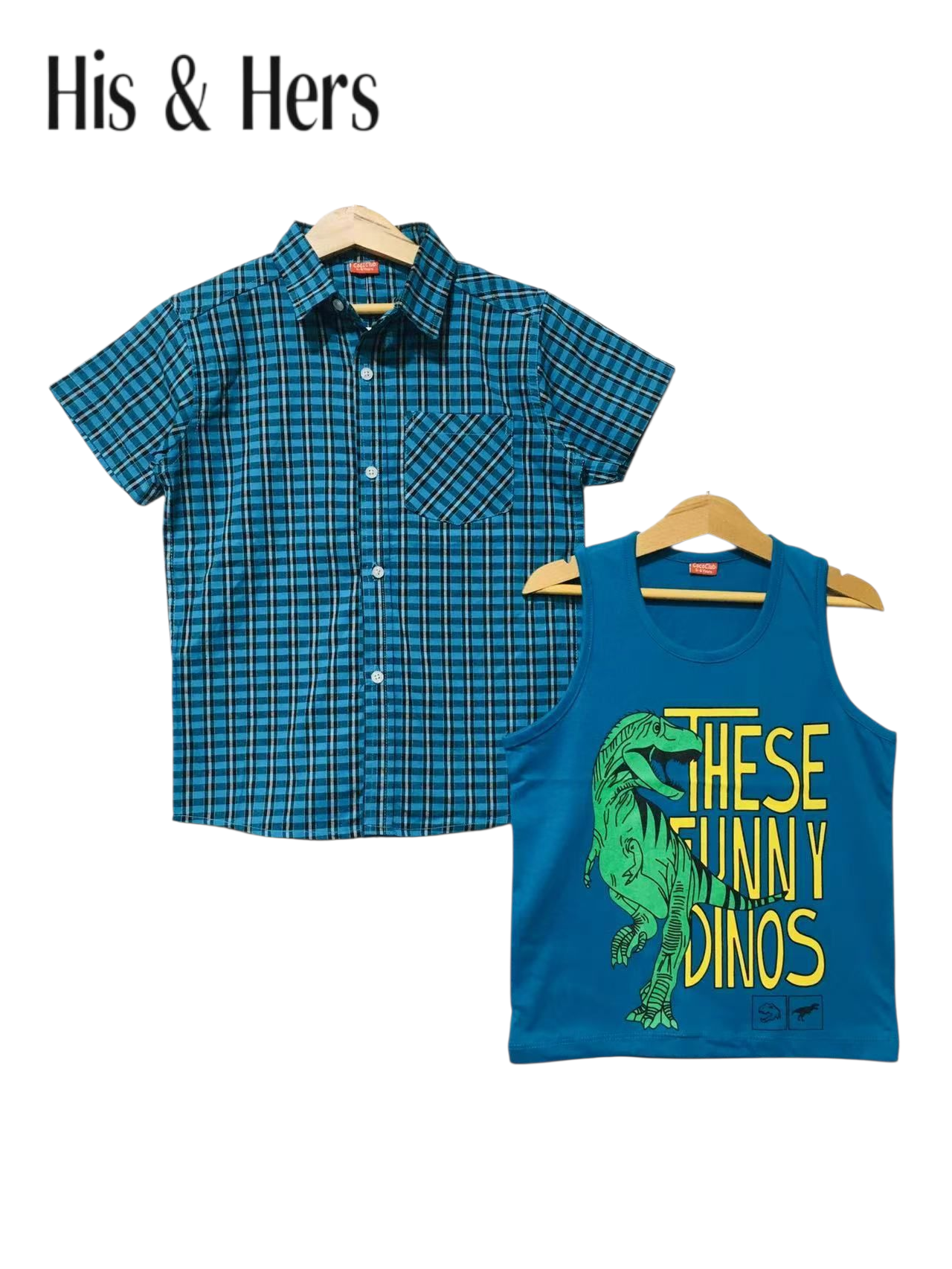 Blue Inner Blue Checked Double Casual Shirt Boys 211