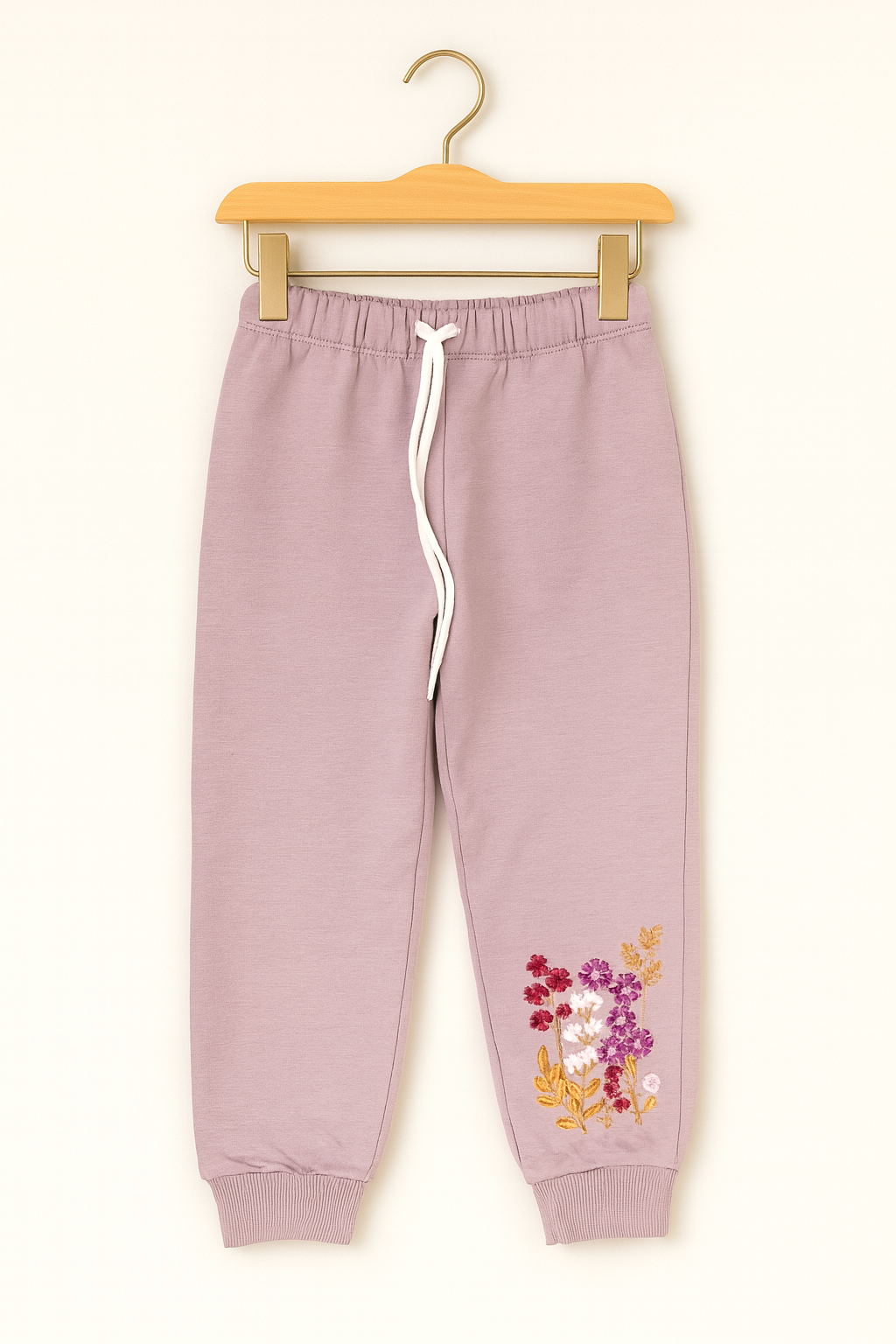 Lavender Bloom Embroidered Joggers β Lilac ππΈ