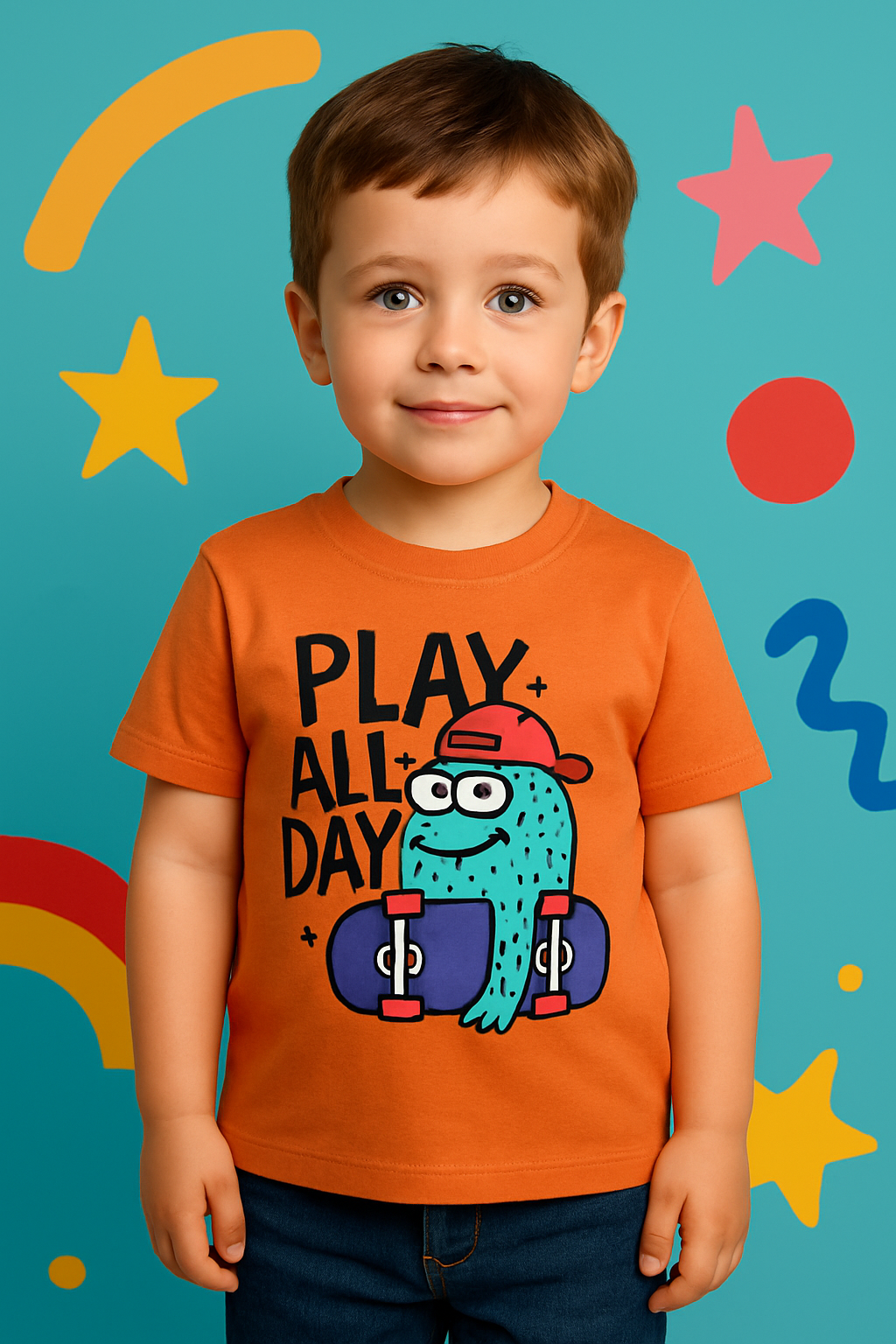 Play All Day Orange T-Shirt Boys