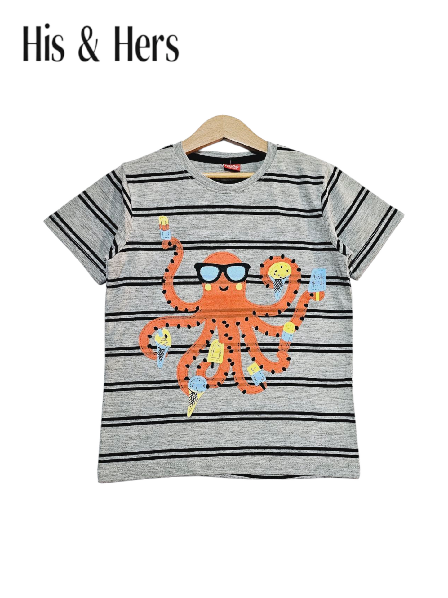 Black Stripped Grey T-Shirt Boys 121