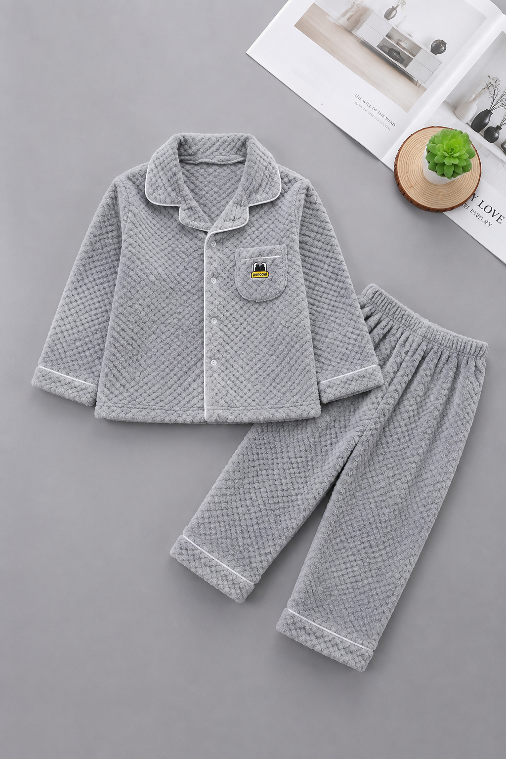 Grey Coral Fleece Winter Night Suit 517