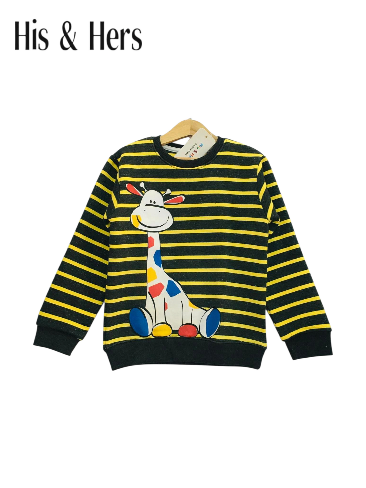 Giraffe Yellow Stripped Sweat Shirt Boys 273