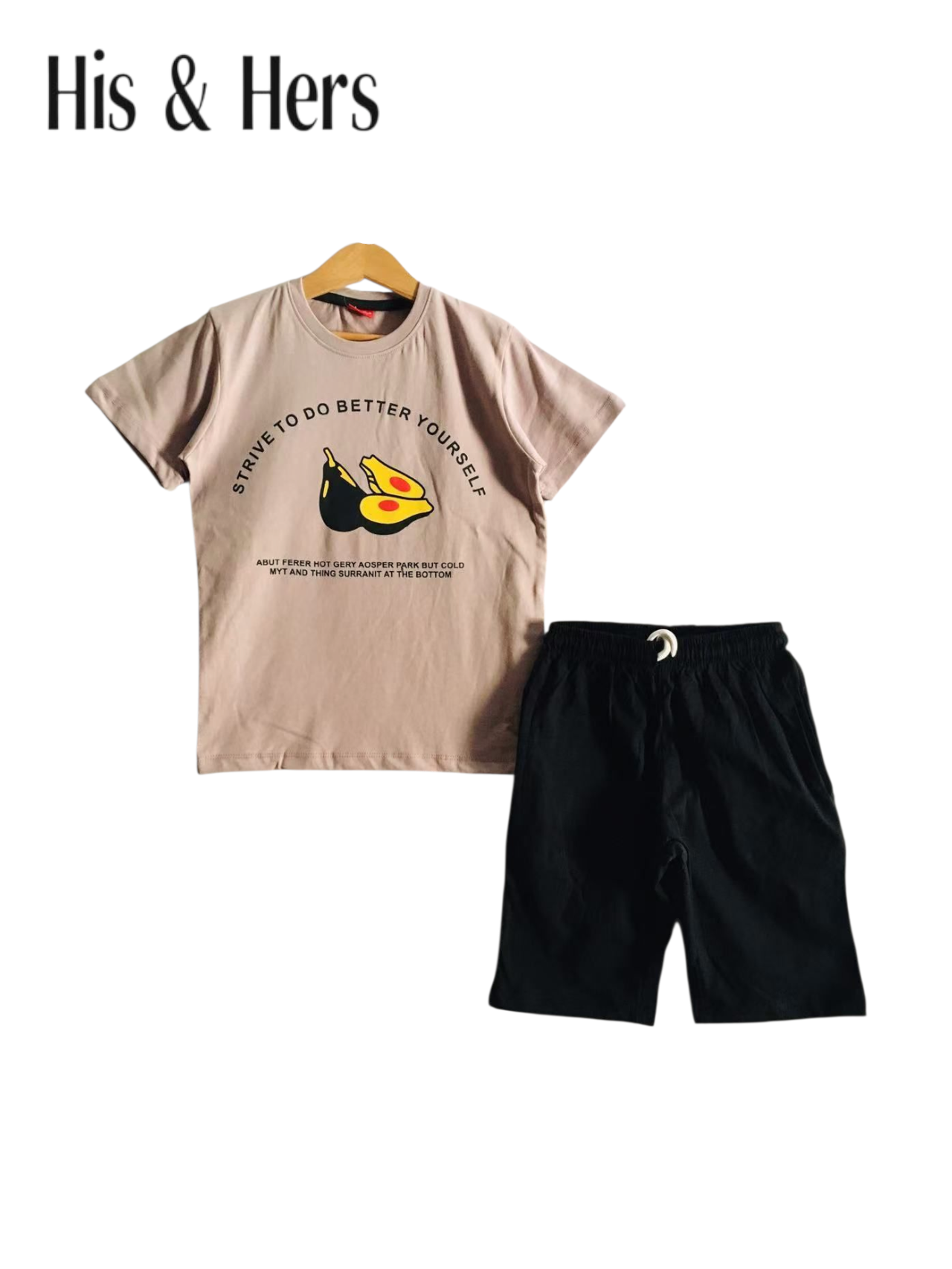 Black Avocado Print Nicker Suit Boys 451