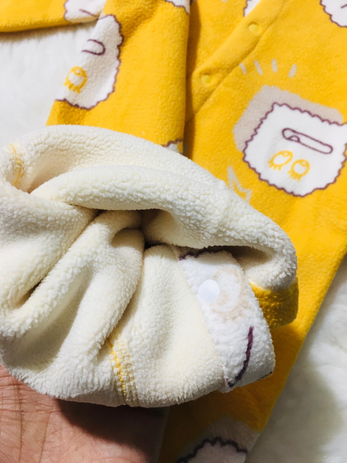 Cute Cloud Polar Fleece Yellow Jumpsuit Bodysuit
