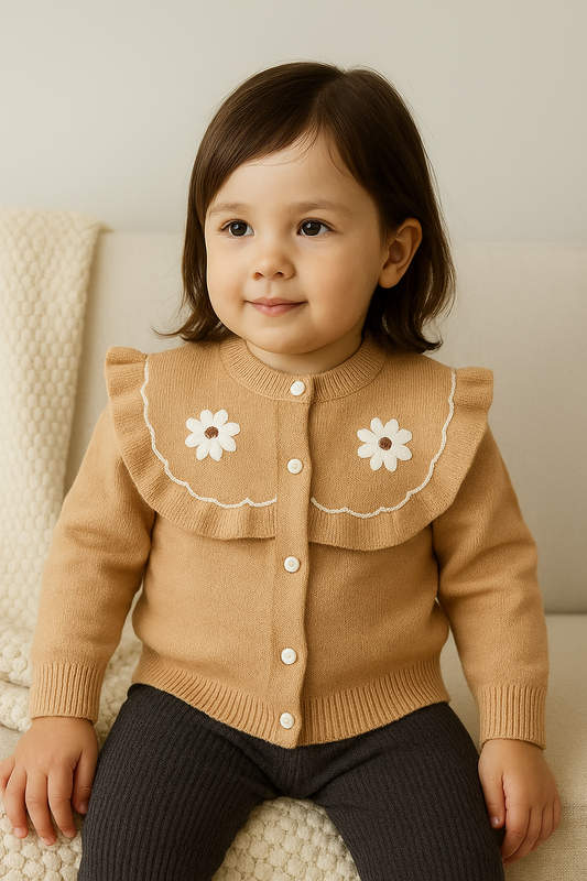 His&Hers Knitted Daisy Brown Sweater Cardigans