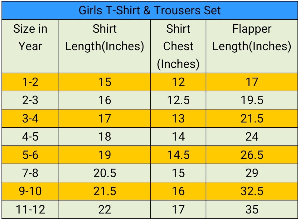 White Flowers Royal Blue T-Shirt &Trousers Girls 205