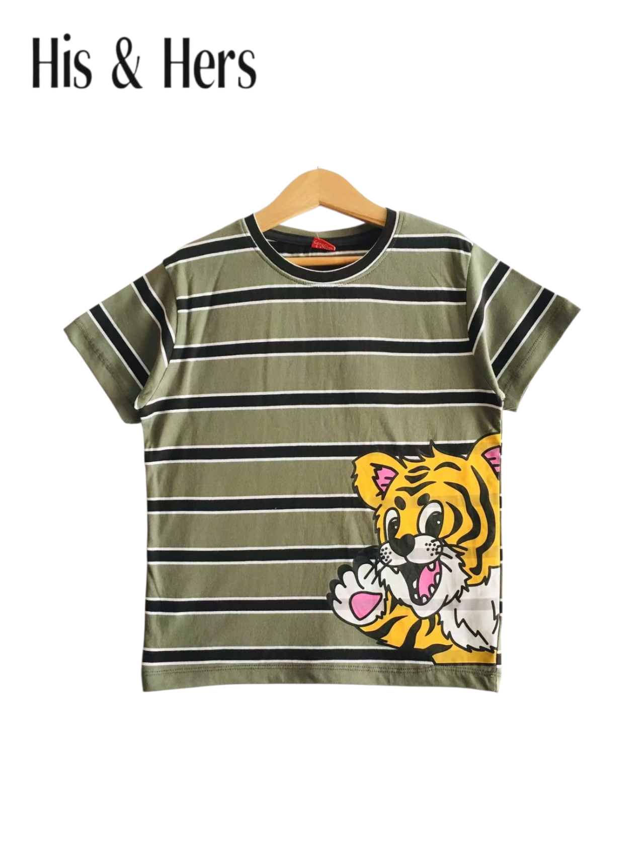 Tiger Black& Green Stripped T-Shirt Boys 108
