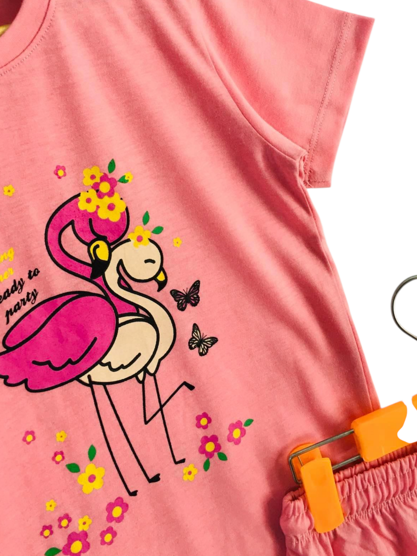 Flamingo Pink Nicker Suit Girls 432