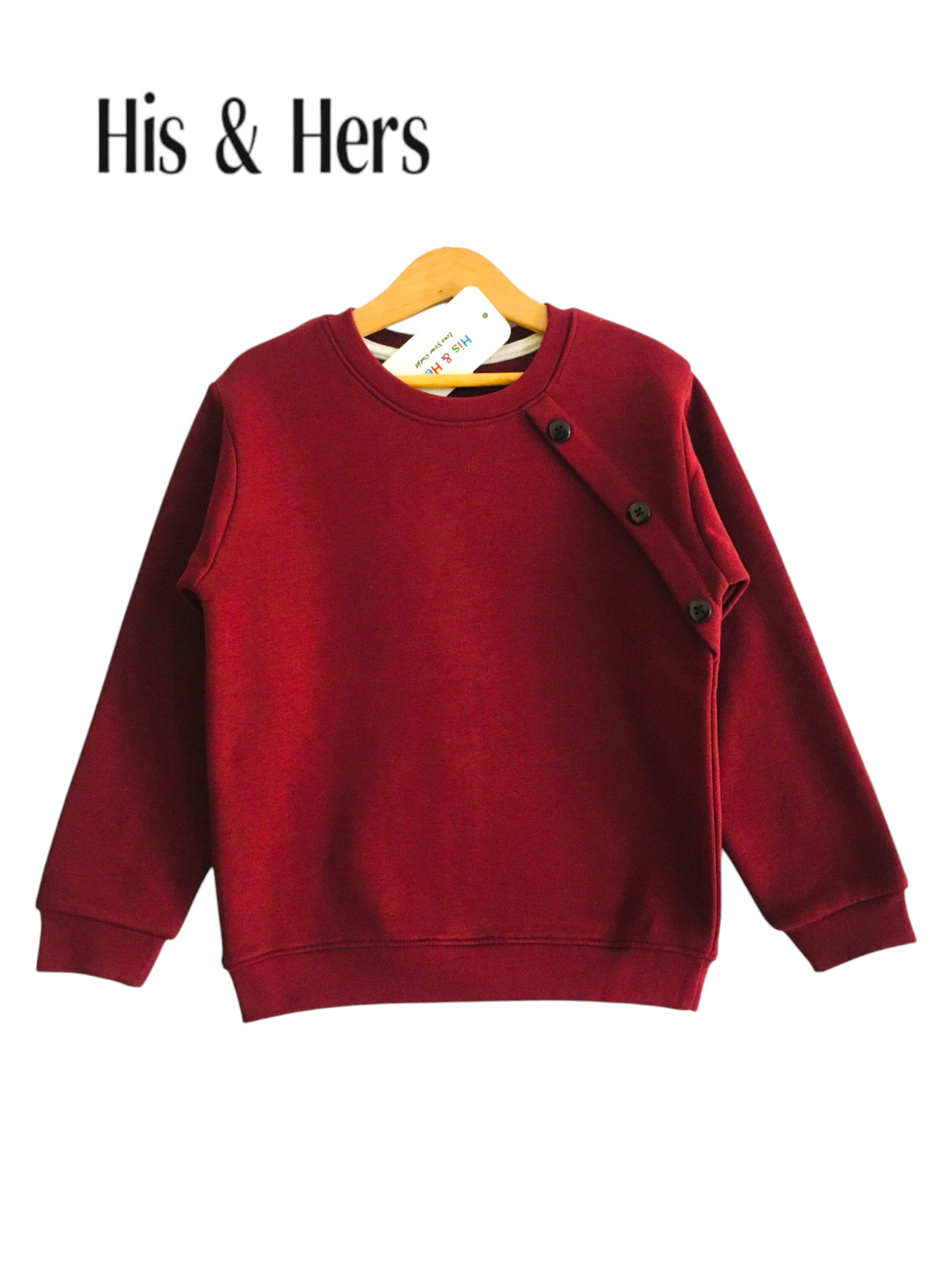 Side Panel Mahroon Sweatshirt Girls