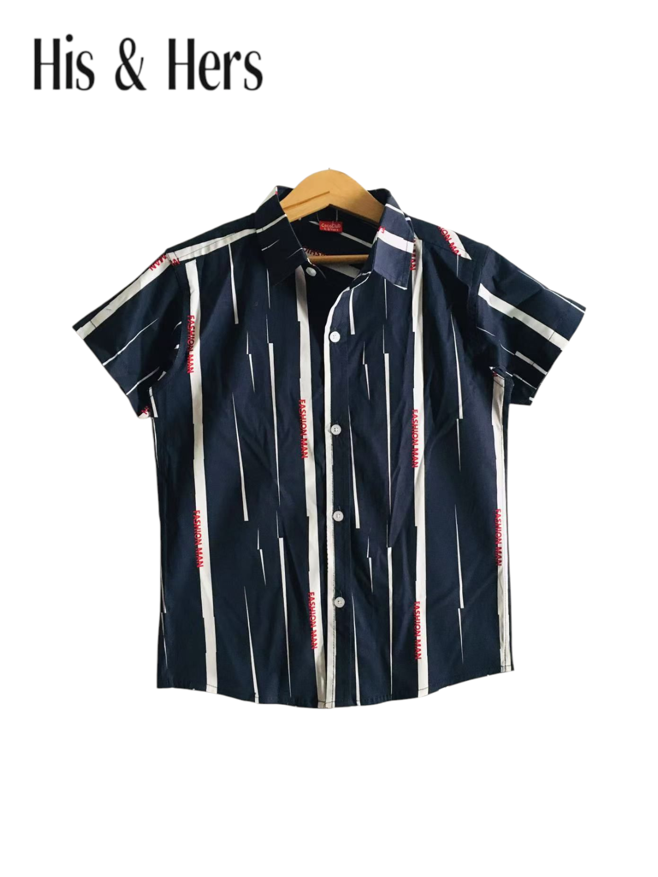 White Stripped Black Casual Shirt Boys 251