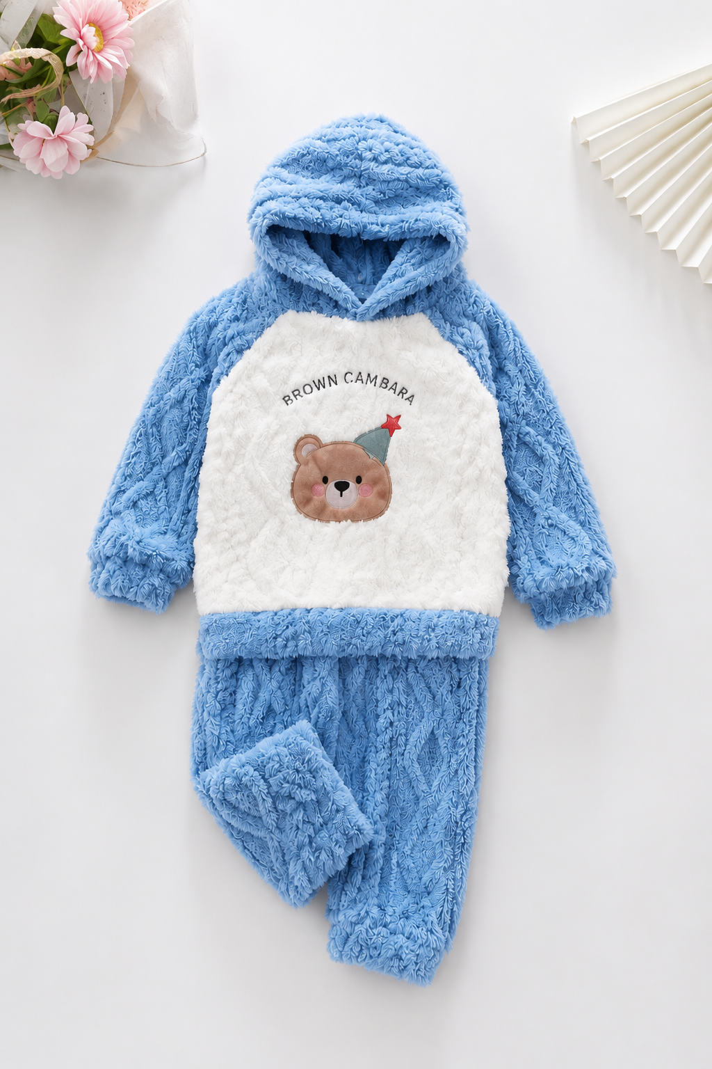 BROWN CAMBARA patch Blue Coral Fleece Winter Night Suit 133